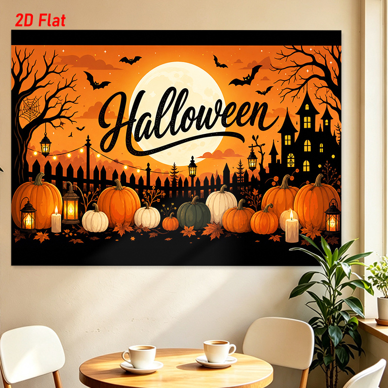 Pumpkin Lantern Halloween - Tapeçaria de Halloween de Outono com