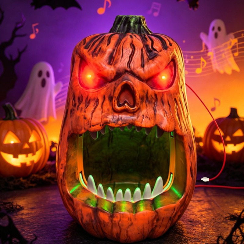 Halloween Pumpkin Decor Led - Lanterna de Abóbora LED de Halloween