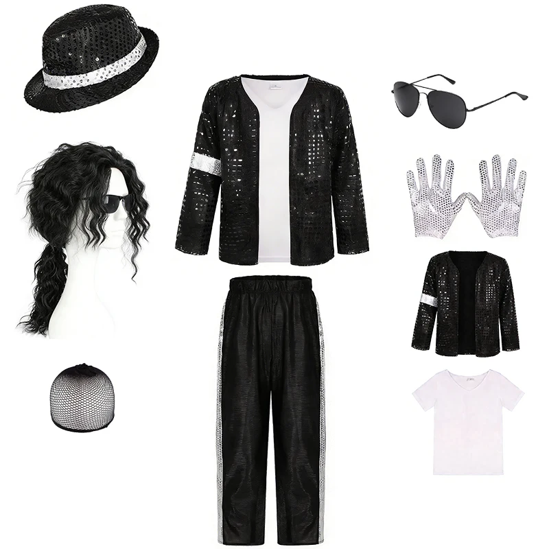 Halloween Costume Kids - Roupas infantis de Michael Jackson, fantasia