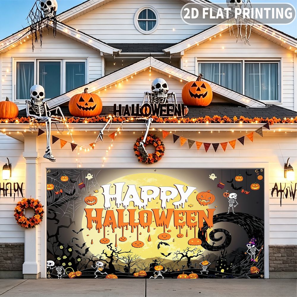 1 unidade de Banner de Garagem - Halloween Skeleton Decoration avaliação e preço