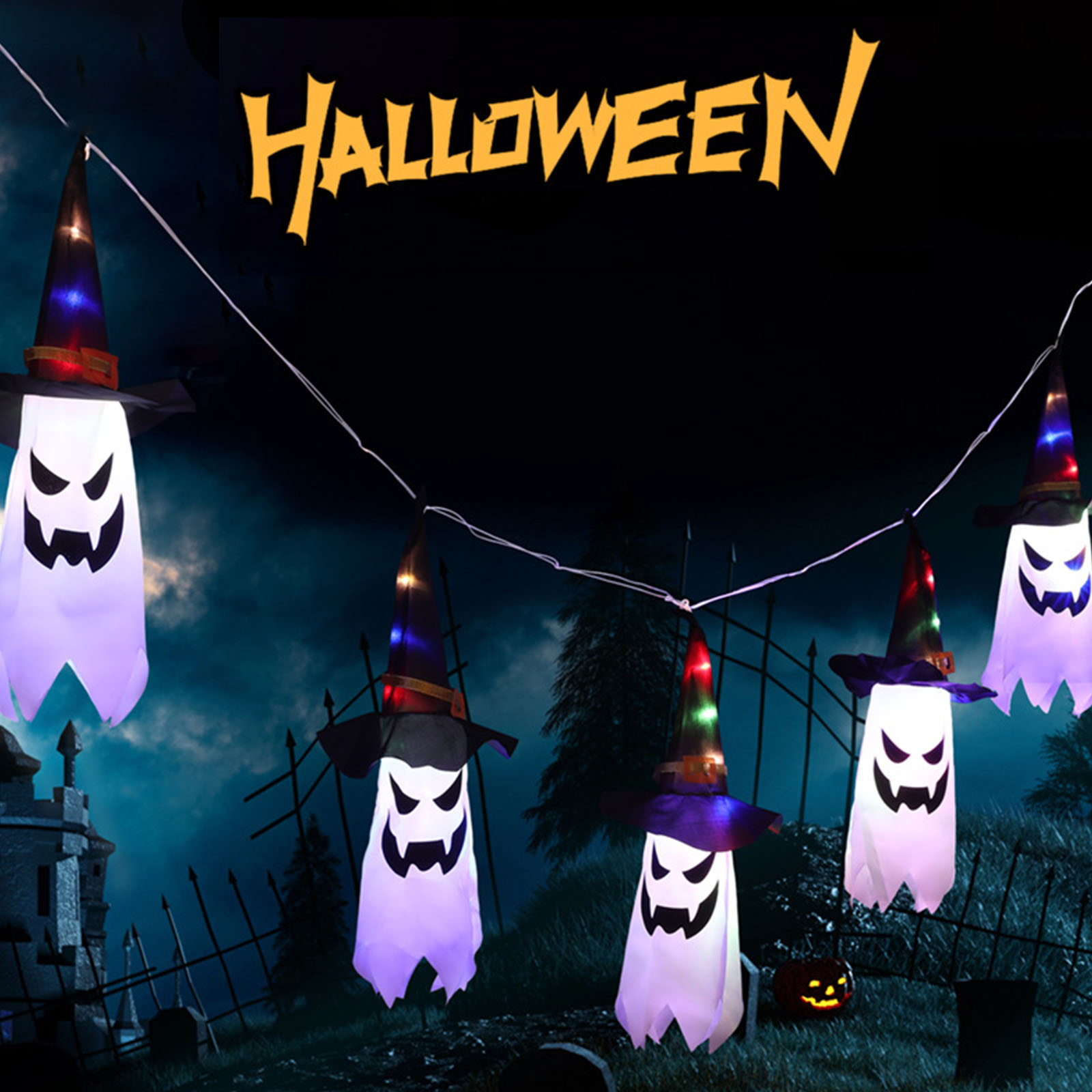 Luzes decorativas de Halloween - Halloween Led String Lights Orange avaliação e preço