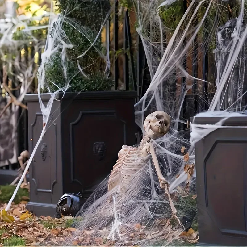 Teias de aranha elásticas com  - Spider Web Halloween Decoration avaliação e preço
