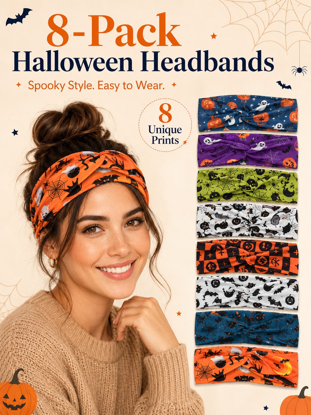 8/4/1 Unidades de tiaras de Ha - Spider Web Halloween Decoration avaliação e preço
