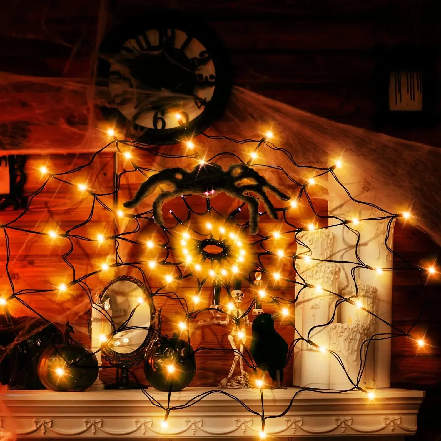 1-4PCS Luzes de Cordão LED de  - Halloween Led String Lights Orange avaliação e preço
