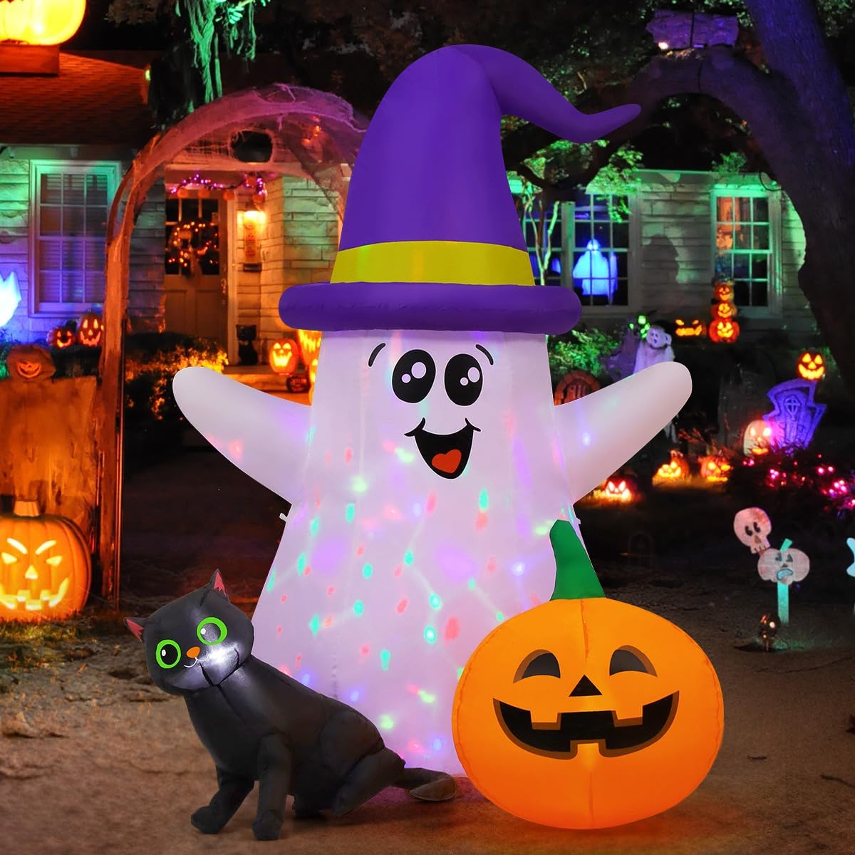 Fantasma Inflável de Halloween - Halloween Pumpkin Decor Led avaliação e preço