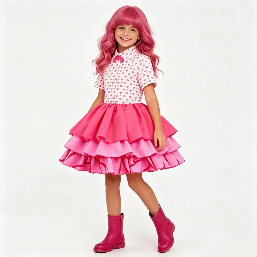 Fantasia de Princesa Rosa para - Halloween Costume Kids avaliação e preço