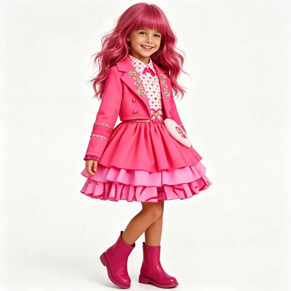 Fantasia de Princesa Rosa para - Halloween Costume Kids avaliação e preço