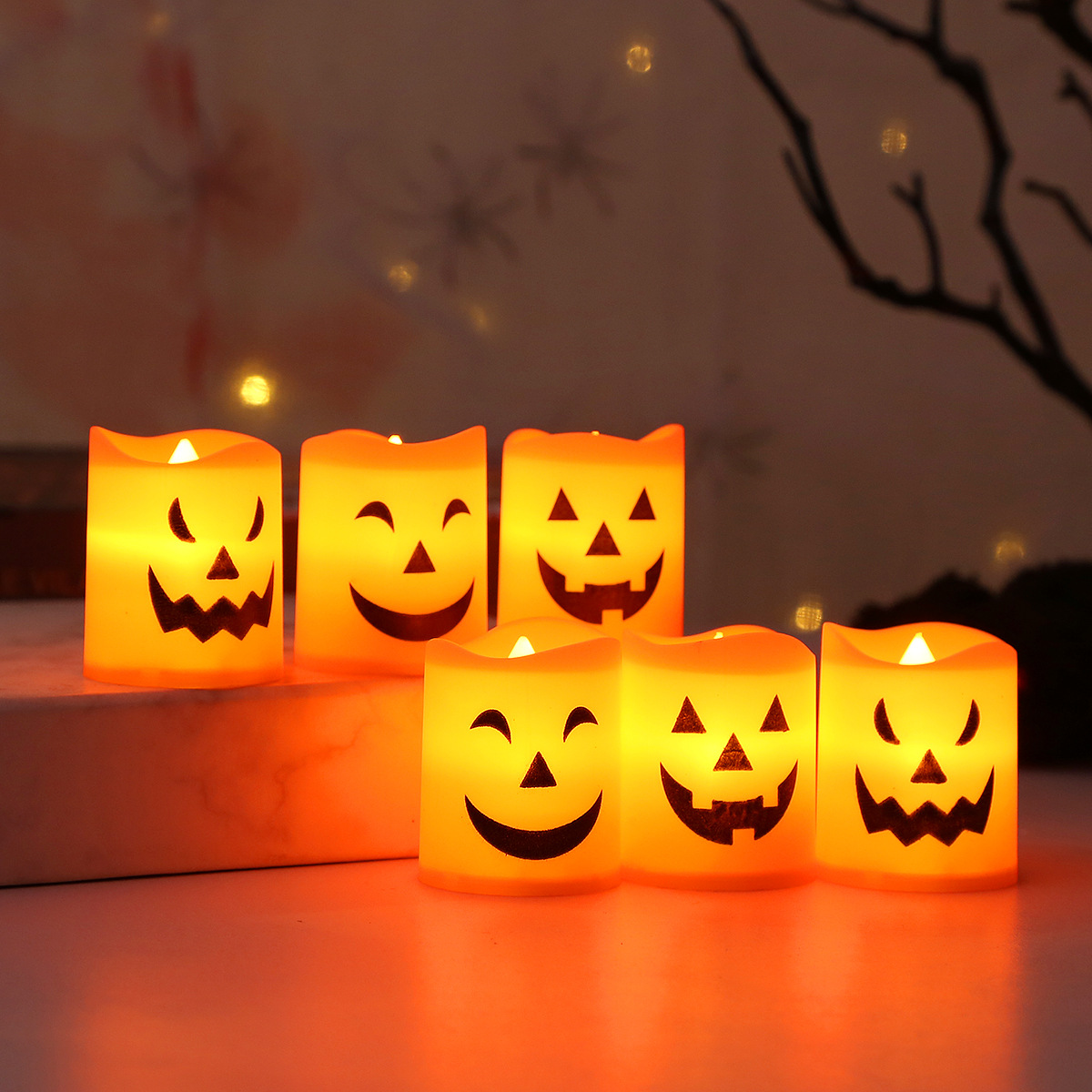 Conjunto de 6 Luzes LED de Fan - Halloween Pumpkin Decor Led avaliação e preço