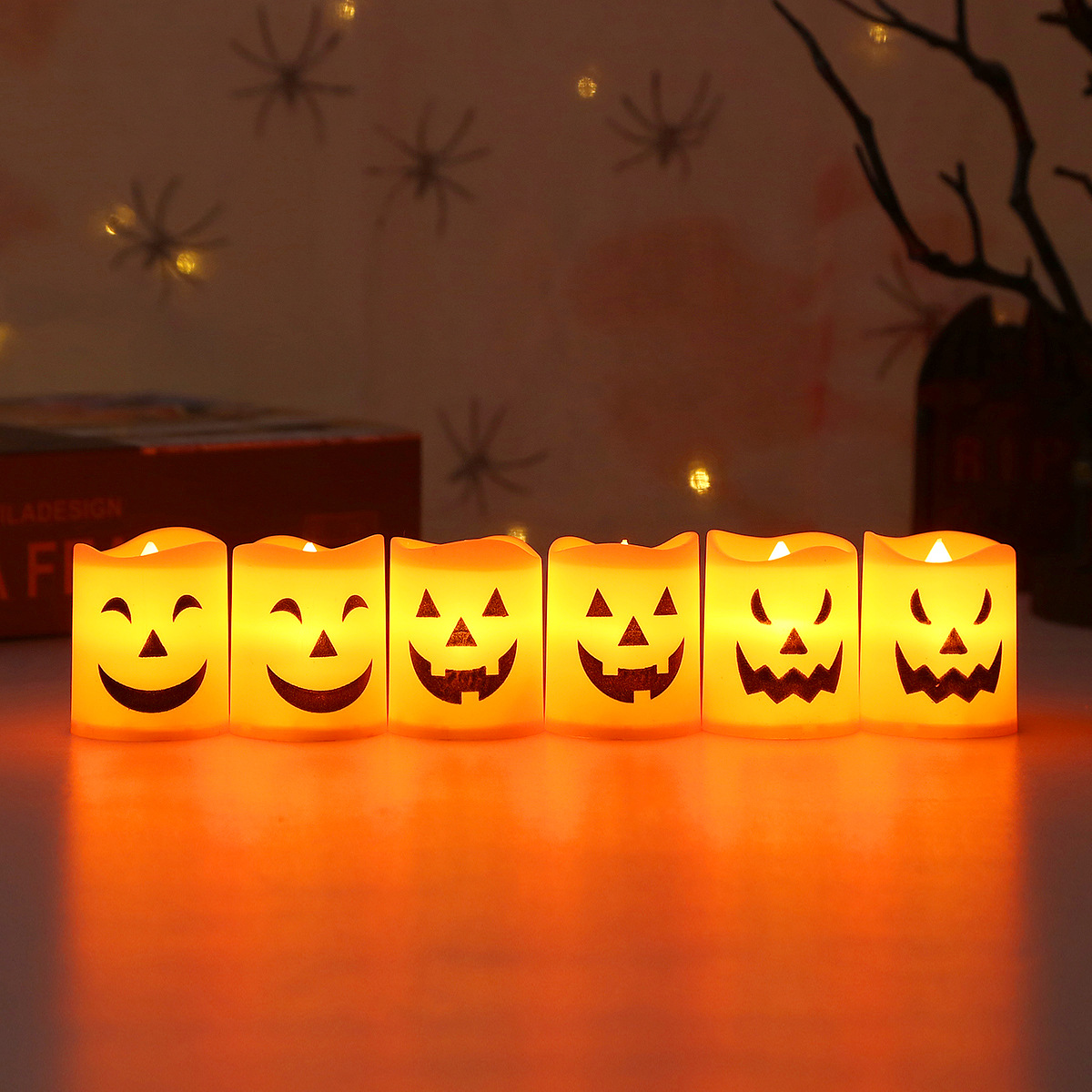 Conjunto de 6 Luzes LED de Fan - Halloween Pumpkin Decor Led avaliação e preço