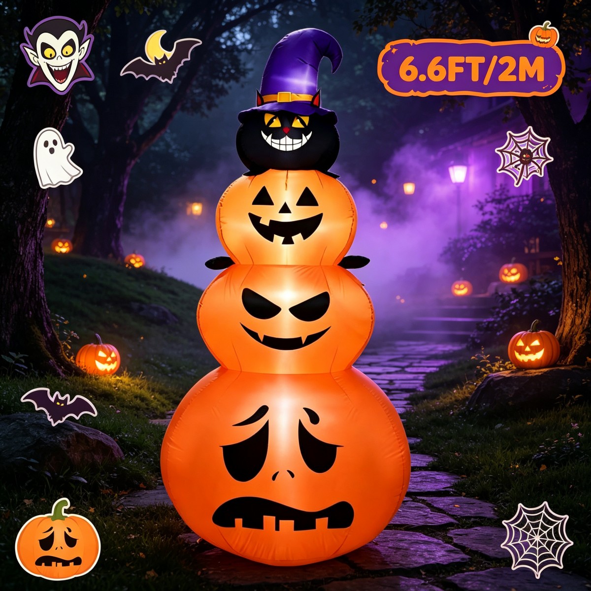 Decorações de Feriado ao Ar Li - Halloween Pumpkin Decor Led avaliação e preço