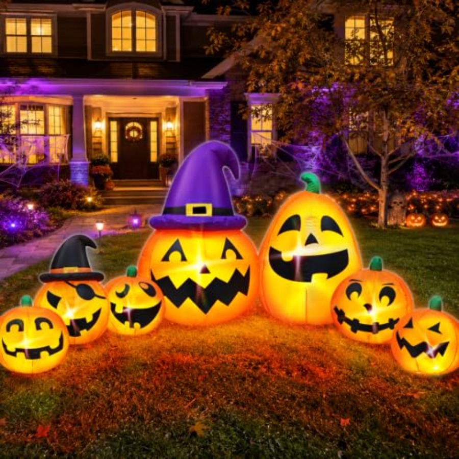 Decoração de abóbora inflável  - Halloween Pumpkin Decor Led avaliação e preço