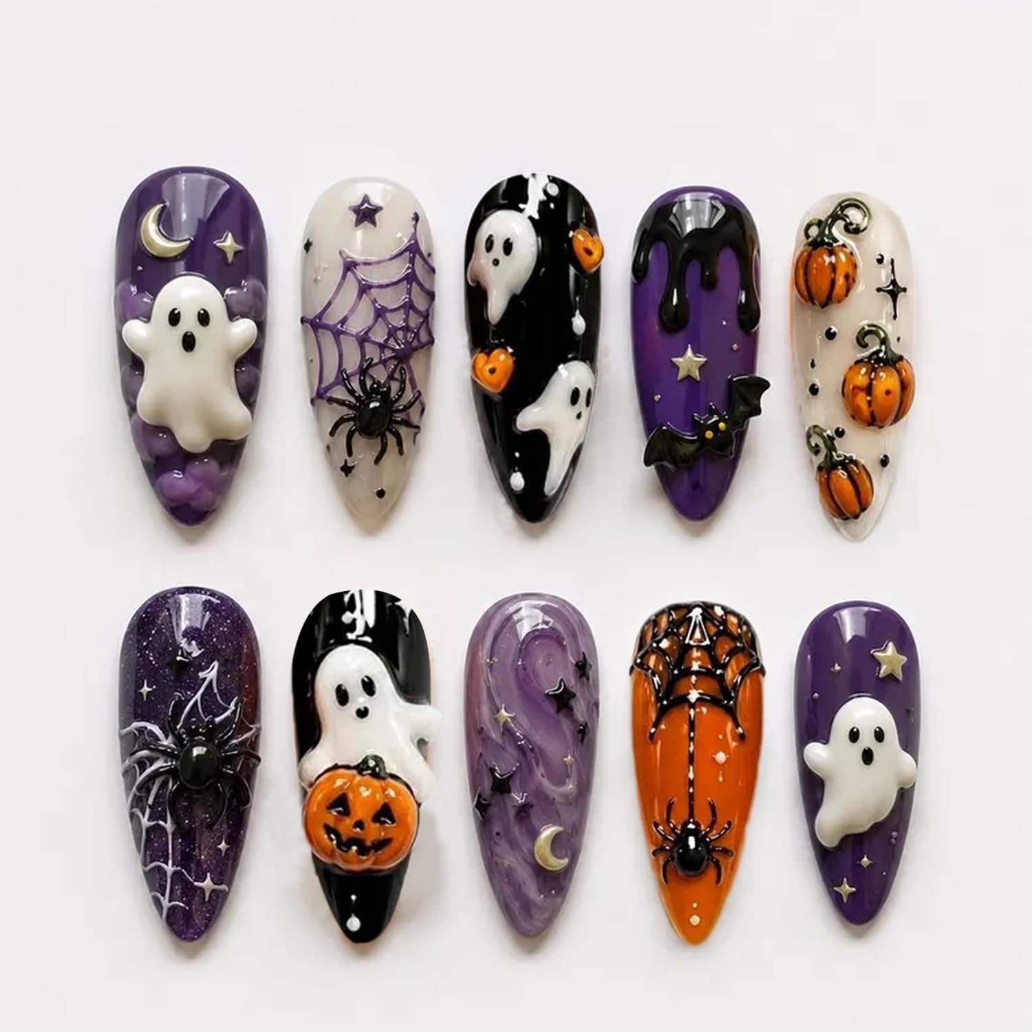 Unhas Postiças de Halloween, U - Spider Web Halloween Decoration avaliação e preço