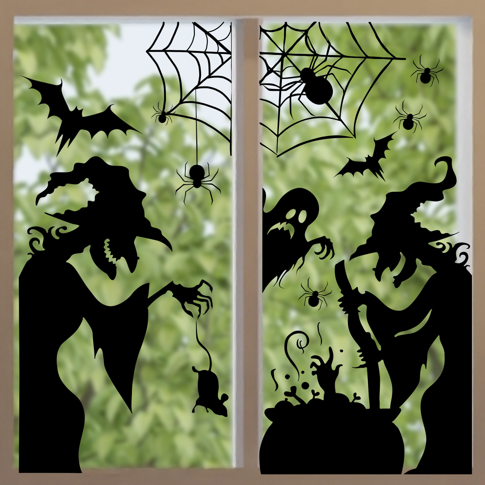 Adesivos Eletrostáticos para J - Spider Web Halloween Decoration avaliação e preço