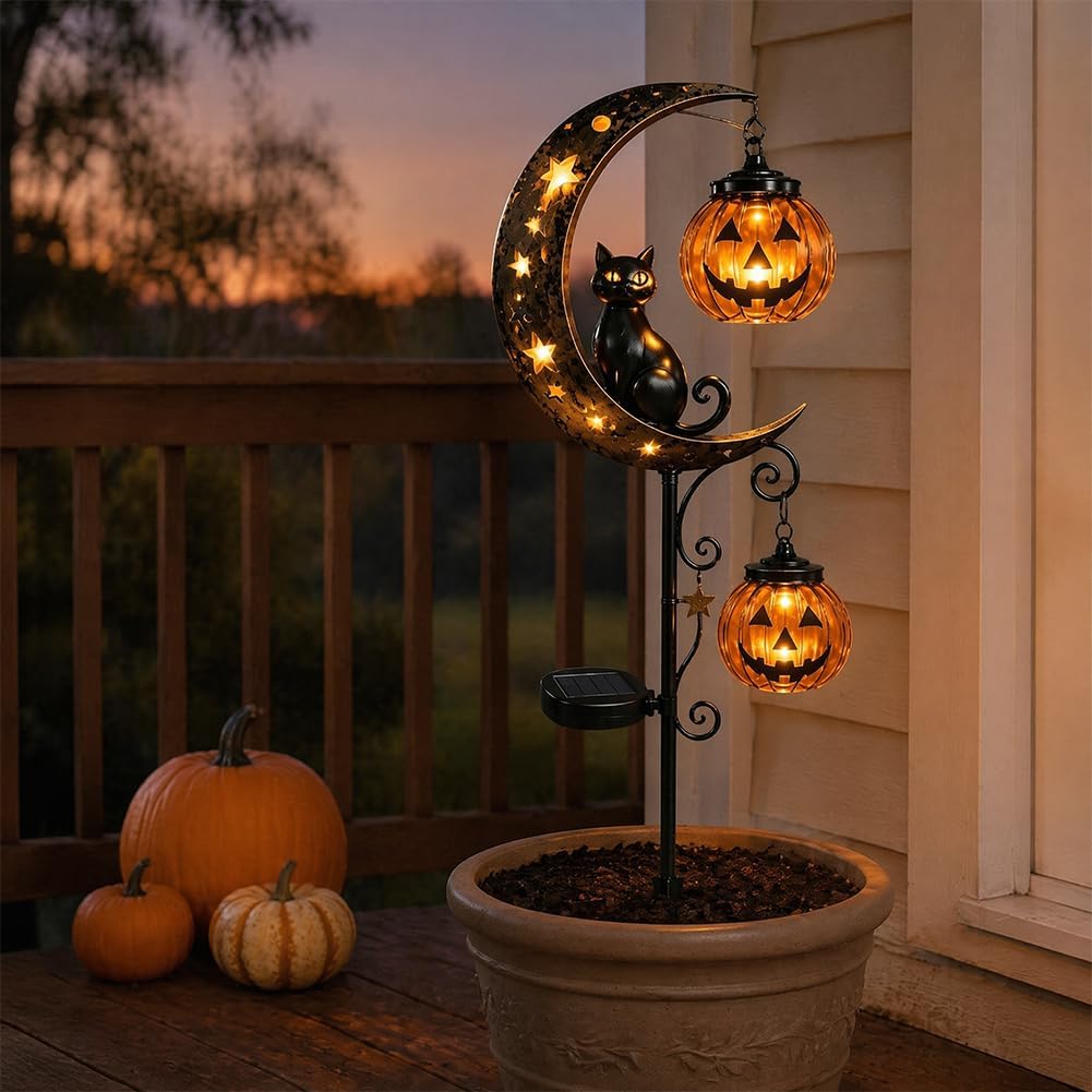 Luz de Estaca Solar para Jardi - Halloween Pumpkin Decor Led avaliação e preço