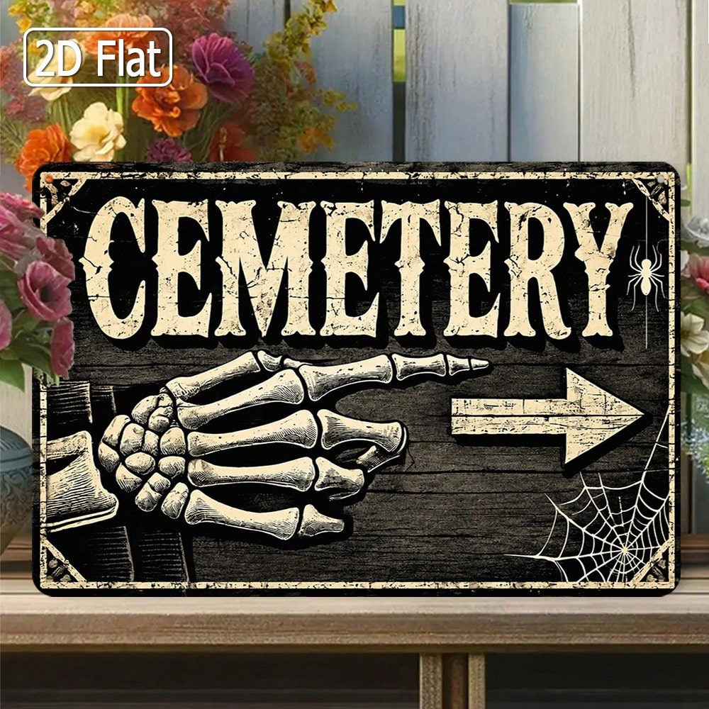 1 unidade de placa de metal 2D - Halloween Skeleton Decoration avaliação e preço