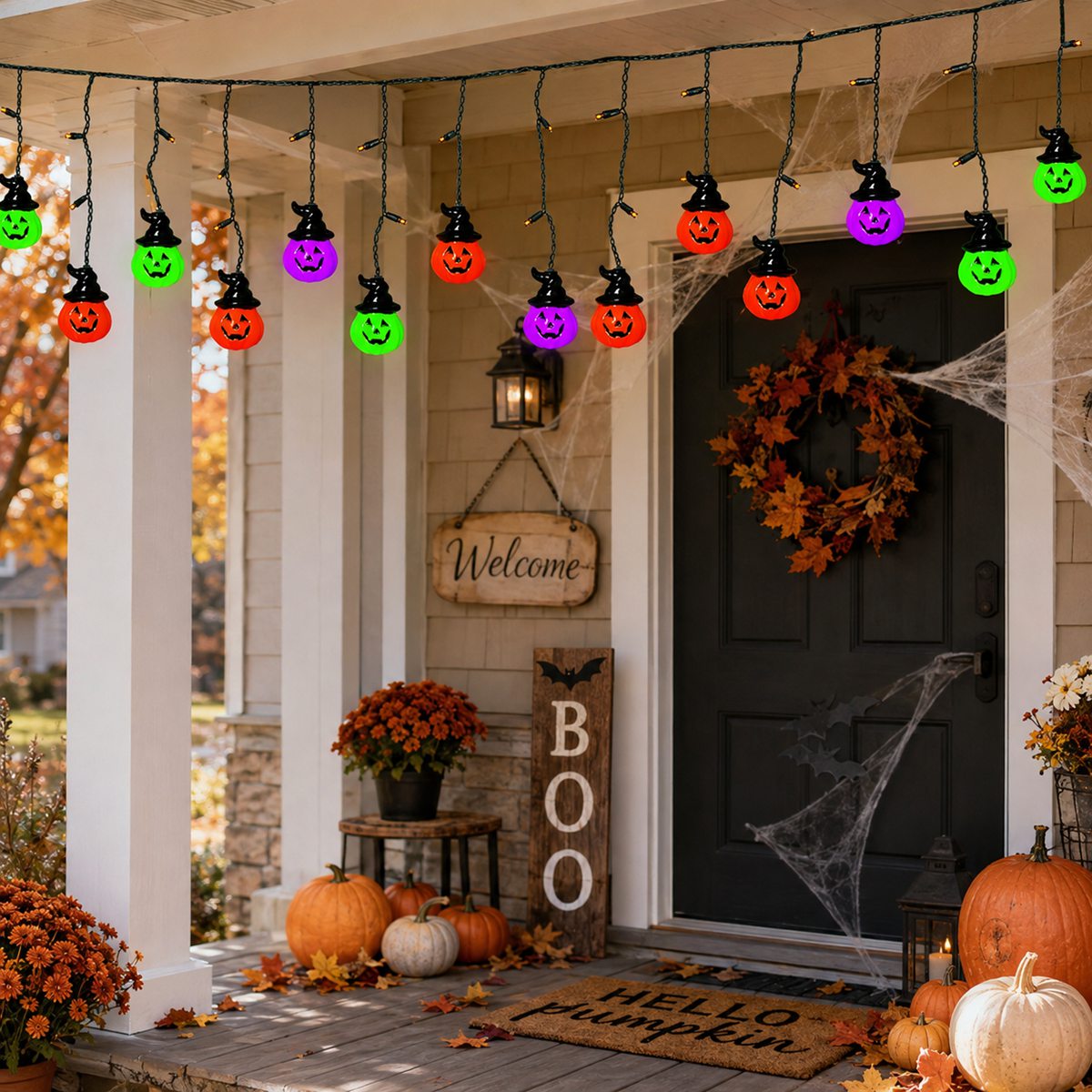 1 unidade de Luzes Horripilant - Halloween Led String Lights Orange avaliação e preço