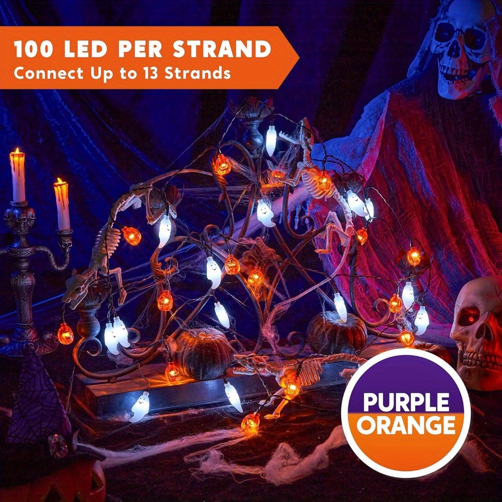 Luzes de Cordão LED de 19,7 Pé - Halloween Led String Lights Orange avaliação e preço