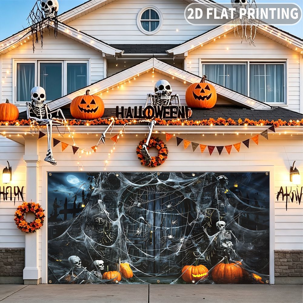 1 unidade de banner plano 2D p - Spider Web Halloween Decoration avaliação e preço