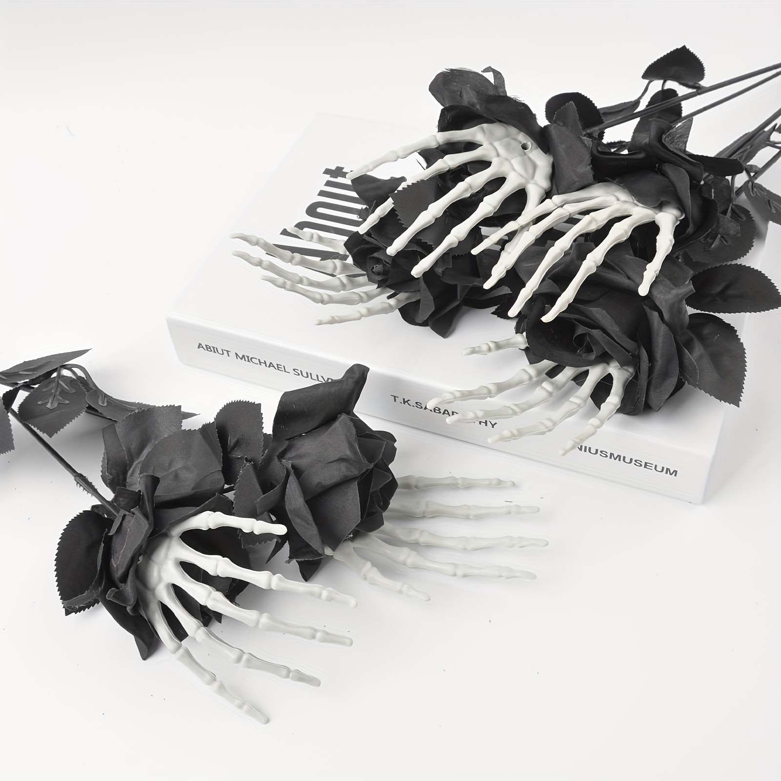 Plástico Preto Rosas Artificia - Halloween Skeleton Decoration avaliação e preço