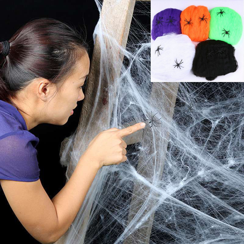 Halloween assustador festa cen - Spider Web Halloween Decoration avaliação e preço
