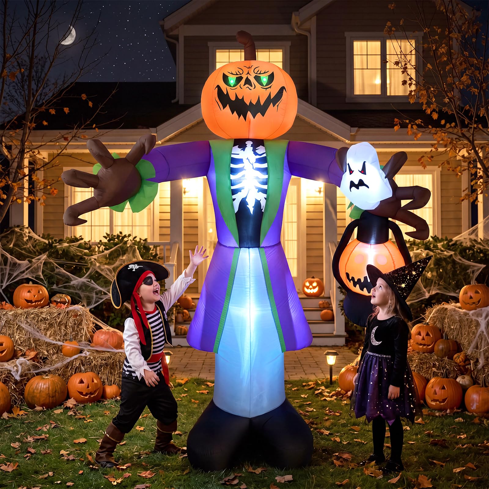 Abóbora inflável de Halloween  - Halloween Pumpkin Decor Led avaliação e preço